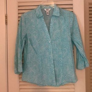 Bass V-neck button down shirt